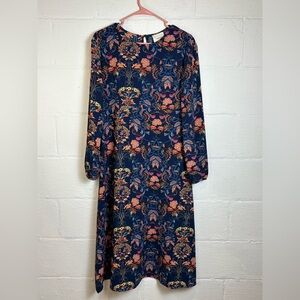 I. Madeline Woman’s Floral Formal Long Sleeve Classic Chic Dress Size Small